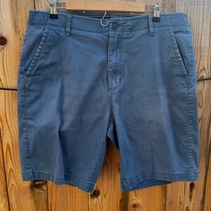 Men's Chambray Blue Cotton Blend Casual Chino Shorts Size 36